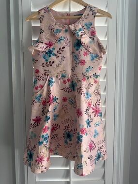 Truly Me Pink Floral Ruffle Sleeveless Dress